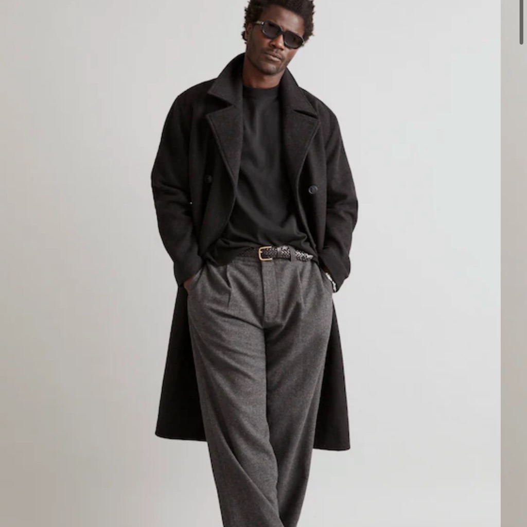 Double-Breasted Topcoat In Italian Fabric